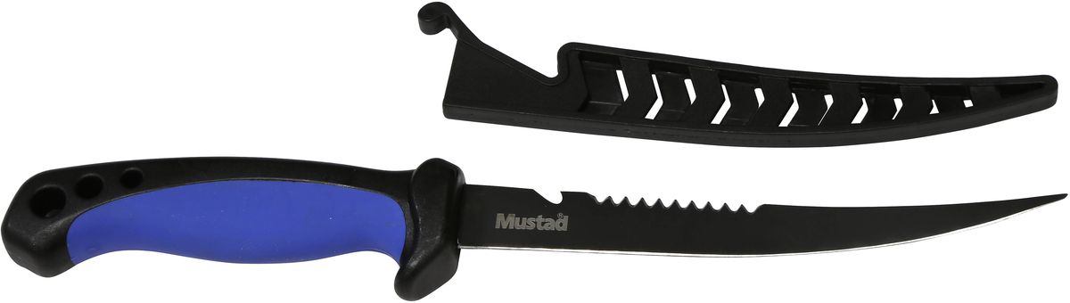 Нож филейный Mustad, длина лезвия 16 см67742 Нож филейный Mustad, длина лезвия 16 см67742Филейный нож Mustad изготовлен из высококачественных материалов. Лезвие из немецкой нержавеющей стали с покрытием DuPont Teflon, которое защищает от коррозии и гарантирует беспрепятственное скольжение лезвия. Эргономичная рукоятка с мягким удобным полипропиленом. В комплект входит пластиковый чехол для лезвия с блокиратором. Длина лезвия 160 мм, общая длина ножа 285 мм. Вес ножа 75 г., вес ножа в комплекте с чехлом 90 г.