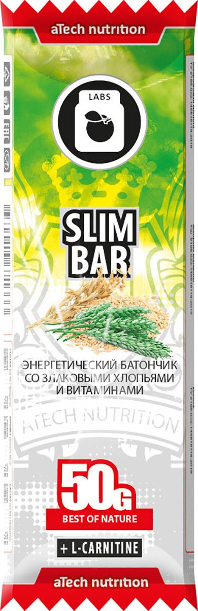 Спортивный батончик aTech Nutrition Slim Bar, 50 г. 4630019671333WRA523700 Спортивный батончик aTech Nutrition Slim Bar, 50 г. 4630019671333WRA523700Батончик aTech Nutrition Slim Bar с содержанием л-карнитина, отлично подходит для людей, ведущих активный образ жизни и следящих за собственным весом.Важным свойством л-карнитина является усиление обмена веществ и превращение жирных кислот в энергию, увеличение работоспособности и заряд отличным настроением на весь день.Находясь в автомобильной пробке или офисе, на отдыхе с друзьями или на парах, на велопрогулке или в спортзале - для восполнения энергии при отсутствии возможности полноценного приема пищи или между ними воспользуйся батончиками от aTech nutrition.В состав батончиков от aTech nutrition входят витамины и минералы, различные виды протеина, клетчатка и особые активные компоненты. Важно, что они предназначены не только для спортсменов, а для всех людей, следящих за своим питанием.Состав: хлопья ржаные, хлопья ячменные, хлопья овсяные, патока крахмальная карамельная, глазурь кондитерская белая (заменитель какао- масла, сахар, сухое молоко, лецитин), изюм, абрикос сушенный, ананас цукаты (ананас, сахар), л-карнитин, фруктоза, витаминный премикс 9-14, аскорбиновая кислота.