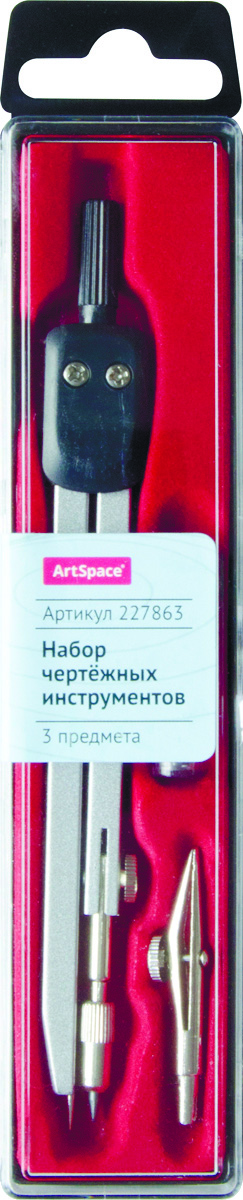 ArtSpace Готовальня 3 предмета227863 ArtSpace Готовальня 3 предмета227863Готовальня ArtSpace представляет собой набор из 3 предметов: циркуль, запасной грифель и рейсфедерная вставка. Набор предназначен для чертежно-графических работ.