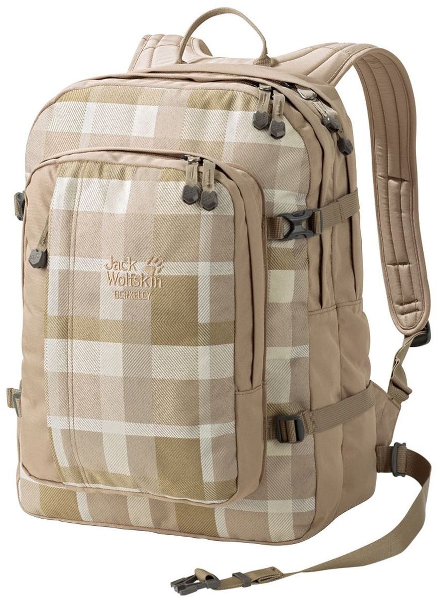 Рюкзак Jack Wolfskin Berkeley, цвет: бежевый. 25300-7951INT-06501 Рюкзак Jack Wolfskin Berkeley, цвет: бежевый. 25300-7951INT-06501Практичный рюкзак Jack Wolfskin Berkeley S, в который запросто влезут все вещи, необходимые для тренировки. Два просторных, легко доступных основных отделения, большой внешний карман, карабин. Дополнительный отсек позволит сложить все мелкие предметы. Отделение-органайзер. Лямки достаточно широкие, что уменьшает давление на кожу. А также смягчающие подушки на плечевых ремнях для оптимального распределения веса между плечами и частью спины ниже шеи.