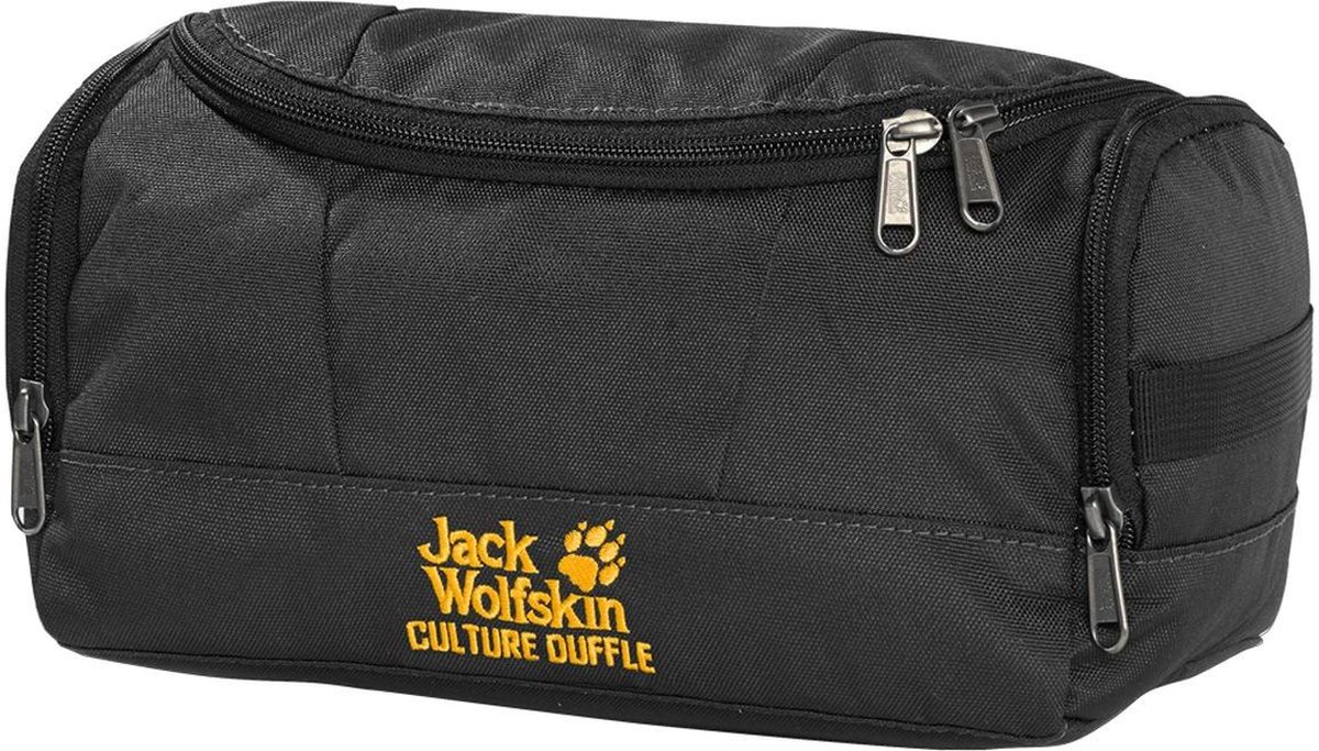 Нессесер Jack Wolfskin Culture Duffle, цвет: темно-серый. 8002591-6350EQW-M710DB-1A1 Нессесер Jack Wolfskin Culture Duffle, цвет: темно-серый. 8002591-6350EQW-M710DB-1A1Большой несессер Jack Wolfskin Culture Duffle выполнен из текстиля. Крючок на крышке позволяет удобно вешать несессер при необходимости. Благодаря продуманной форме несессера им удобно пользоваться, поставив на плоскую поверхность. Главное отделение, широко открывающееся по кругу, дает полный и наглядный обзор всего содержимого каждого отделения. У модели одно основное отделение, 2 боковых кармана, 1 задний карман, внутренний карман на молнии, имеется крючок для подвески и зеркальце.