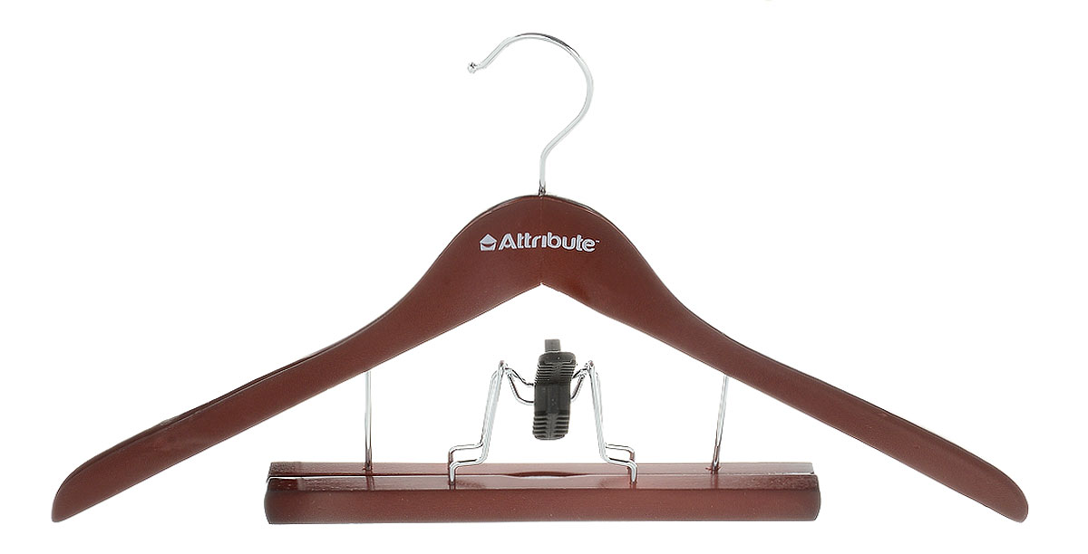 Вешалка для костюма Attribute Hanger, с деревянным зажимом для брюк, цвет: красное дерево, длина 44 смPARIS 75015-8C ANTIQUE Вешалка для костюма Attribute Hanger, с деревянным зажимом для брюк, цвет: красное дерево, длина 44 смPARIS 75015-8C ANTIQUEВешалка для костюма Attribute Hanger выполнена из дерева с металлическим крючком. Деревянный зажим для брюк располагается на металлических креплениях и имеет специальные накладки, чтобы не повредить ткань. Длина вешалки: 44 см.