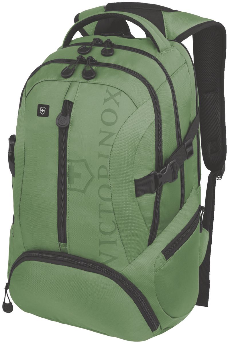 Рюкзак городской Victorinox VX Sport Scout, цвет: зеленый, 20 л + ПОДАРОК: нож-брелок EscortRivaCase 8460 black Рюкзак городской Victorinox VX Sport Scout, цвет: зеленый, 20 л + ПОДАРОК: нож-брелок EscortRivaCase 8460 blackКоллекция VX Sport сочетает в себе культовый дизайн и прочную конструкцию.Основанные на многогранной функциональности,которая присуща оригинальному швейцарскому армейскому ножу,рюкзаки этой коллекции обеспечивают защиту современным технологическим устройствам и многофункциональную организацию вещей таким образом,что вы будете готовы к любой ситуации. VICTORINOX арт. 31105006 РЮКЗАК ДЛЯ НОУТБУКА ДИАГОНАЛЬЮ 16 / 41 СМ С КАРМАНОМ ДЛЯ ПЛАНШЕТА / ЭЛЕКТРОННОЙ КНИГИ 33x18x46 см 1 кг 20 л ХАРАКТЕРИСТИКИ И СВОЙСТВА • Мягкое отделение для ноутбука диагональю 16 (41см) с гладкой, устойчивой к механическим повреждениям подкладкой • Мягкий карман для портативного электронного устройства диагональю 10 (25 см) с гладкой, устойчивой к механическим повреждениям подкладкой • Внешняя организационная секция включает в себя карман на молнии по всей длине, карман для хранения электроники, карман для хранения периферийных устройств, сетчатый карман для документов, удостоверяющих личность, кармашек для ручки и карабин для ключей • Фронтальная сторона включает в себя внешний карман на молнии и многофункциональные боковые сетчатые карманы, идеально подходящие для бутылки с водой или зонтика • Мягкая задняя стенка и мягкие регулируемые плечевые ремни для максимального комфорта • Задний рукав для продевания через телескопическую ручку чемоданов позволяет одновременно перемещать два и более предметов багажа