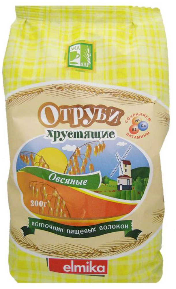 Диадар Отруби хрустящие Овсяные, 200 г0120710 Диадар Отруби хрустящие Овсяные, 200 г0120710Абсорбирующее действие отрубей и пищевые волокна способствуют очищению организма, поглощая и нейтрализуя поступающие с пищей и образующиеся в процессе пищеварения токсичные вещества и аллергены, обеспечивают подавление аппетита.