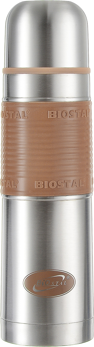 Термос Biostal, цвет: коричневый, стальной, 0,75 лVT-1520(SR) Термос Biostal, цвет: коричневый, стальной, 0,75 лVT-1520(SR)Термос Biostal прост в использовании и многофункционален. Он изготовлен из высококачественной нержавеющей стали. Термос предназначен для хранения горячих и холодных напитков. Изделие имеет удобную нескользящую силиконовую вставку. Удобная пробка с кнопкой позволяет наливать напитки, не отвинчивая пробку.
