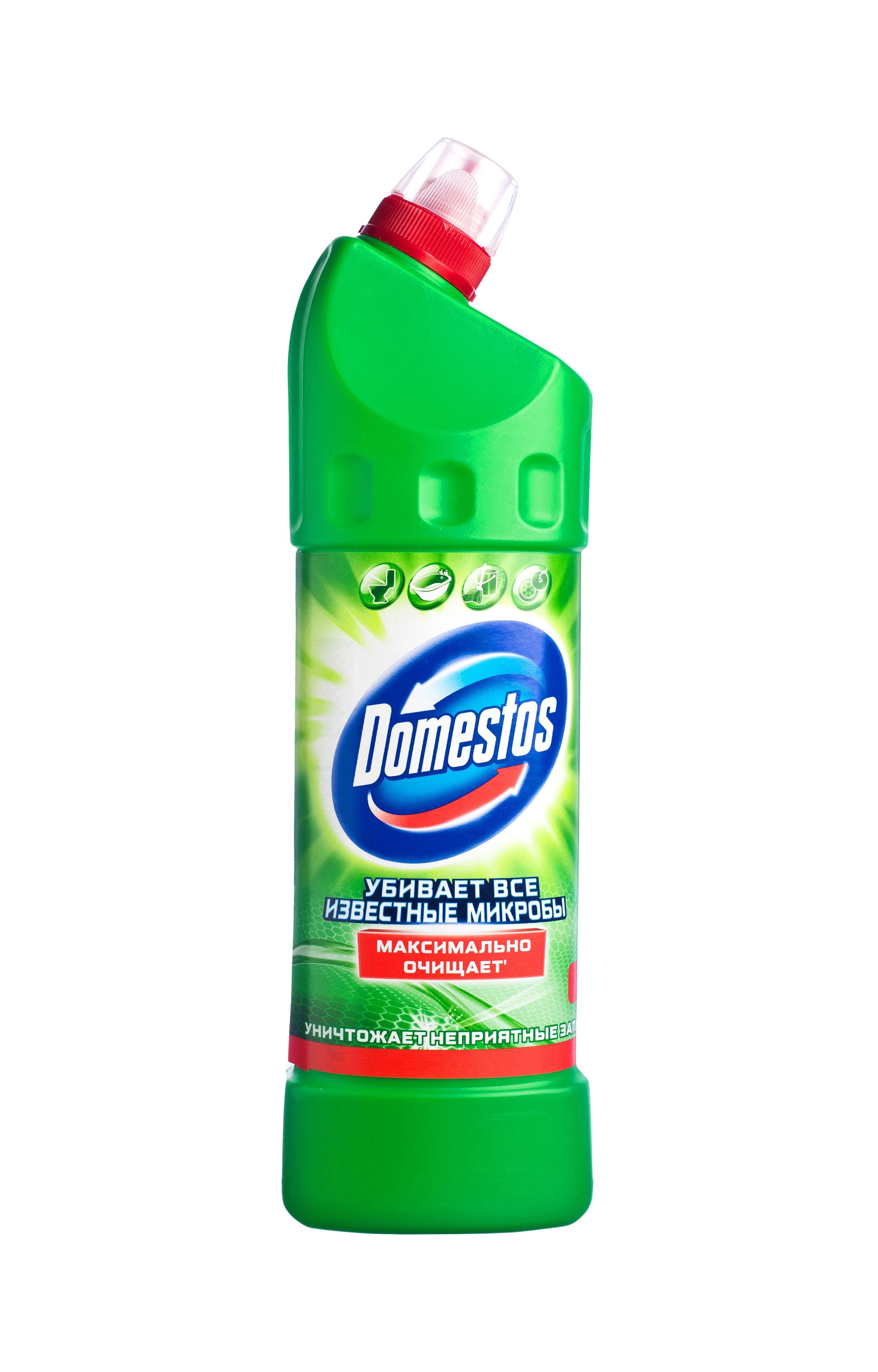 Domestos Чистящее средство Двойная сила, универсальное, хвойная свежесть, 1 л68/5/1 Domestos Чистящее средство Двойная сила, универсальное, хвойная свежесть, 1 л68/5/1Универсальное чистящее средство Domestos Двойная сила. Хвойная свежесть подходит для уборки раковин и ванн, кафеля, пола, унитаза, сливов и водостоков на кухне и в ванной. Чистит до блеска, дезинфицирует и отбеливает. Domestos не только очищает поверхности, но и помогает бороться со всеми известными микробами - в том числе, вызывающими опасные заболевания, обеспечивая свежий аромат. Густой, многофункциональный, экономичный и невероятно эффективный. Среди средств для туалетов Domestos - бесспорный лидер, благодаря густой формуле и удобной форме бутылки.Нельзя забывать, что гигиена важна не только в туалете, но и в ванной. Влага и тепло - идеальные условия для размножения бактерий, грибка, плесени. Регулярное использование небольшого количества Domestos на мокрой тряпке или губке в ванной убирает мыльной осадок, темные пятна, дезинфицирует поверхности. Domestos безопасен. При надлежащем использовании Domestos абсолютно безвреден как для людей, так и для окружающей среды: содержащееся в нем активное дезинфицирующее вещество сразу после применения распадается на безопасные компоненты. Состав: менее 5%: гипохлорит натрия, анионные ПАВ, неионогенные ПАВ, мыло, отдушка.Товар сертифицирован.