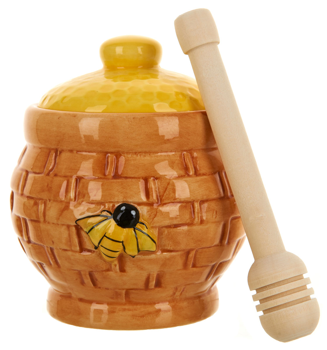 Банка для меда ENS Group Honey, с ложкой, 280 мл. 1290366115510 Банка для меда ENS Group Honey, с ложкой, 280 мл. 1290366115510Банка для меда ENS Group Honey, выполненная из высококачественной керамики, украсит вашу кухню. Банка оснащена плотно закрывающейся крышкой. В комплект входит специальная деревянная ложечка.