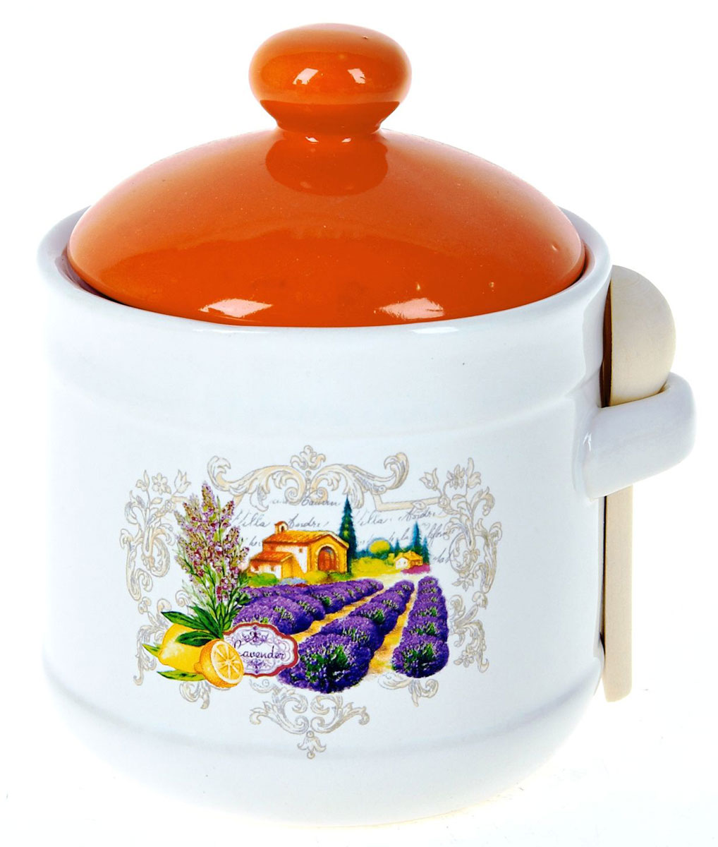 Банка для сыпучих продуктов Polystar Прованс, с ложкой, 750 млVT-1520(SR) Банка для сыпучих продуктов Polystar Прованс, с ложкой, 750 млVT-1520(SR)Банка для сыпучих продуктов Polystar Прованс изготовлена из керамики, с деревянной ложкой. Изделие оформлено красочным изображением. Банка прекрасно подойдет для хранения различных сыпучих продуктов: чая, кофе, сахара, круп и многого другого. Крышка герметично закрывается, что позволяет дольше сохранять продукты свежими. Изящная емкость не только поможет хранить разнообразные сыпучие продукты, но и стильно дополнит интерьер кухни.