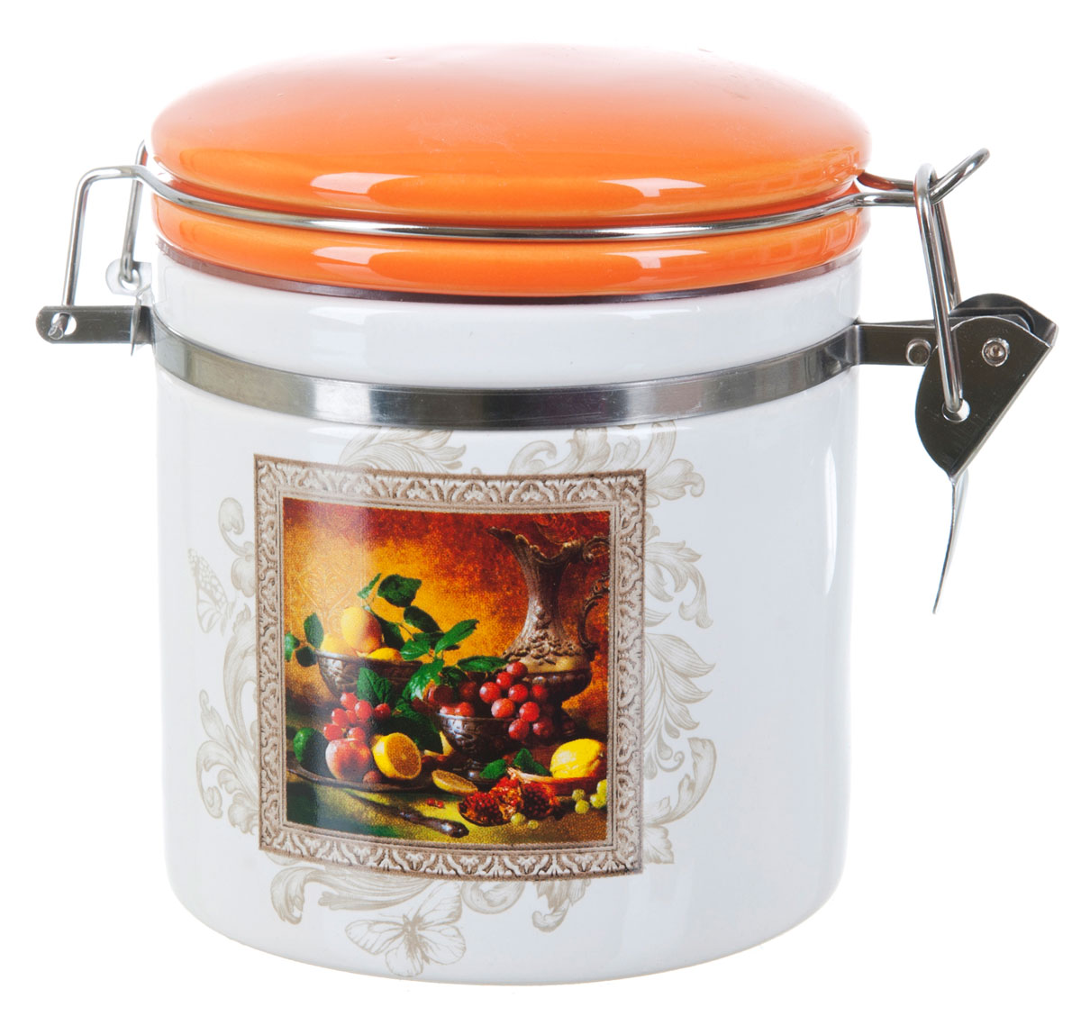Банка для сыпучих продуктов Polystar Севилья, 500 мл. L252054821 395 599 Банка для сыпучих продуктов Polystar Севилья, 500 мл. L252054821 395 599Банка для сыпучих продуктов Polystar Севилья изготовлена из прочной доломитовой керамики, покрытой слоем сверкающей гладкой глазури. Изделие оформлено красочным изображением. Банка прекрасно подойдет для хранения различных сыпучих продуктов: чая, кофе, сахара, круп и многого другого. Благодаря силиконовой прослойке и бугельному замку, крышка герметично закрывается, что позволяет дольше сохранять продукты свежими. Изящная емкость не только поможет хранить разнообразные сыпучие продукты, но и стильно дополнит интерьер кухни. Изделие подходит для использования в посудомоечной машине и в холодильнике.