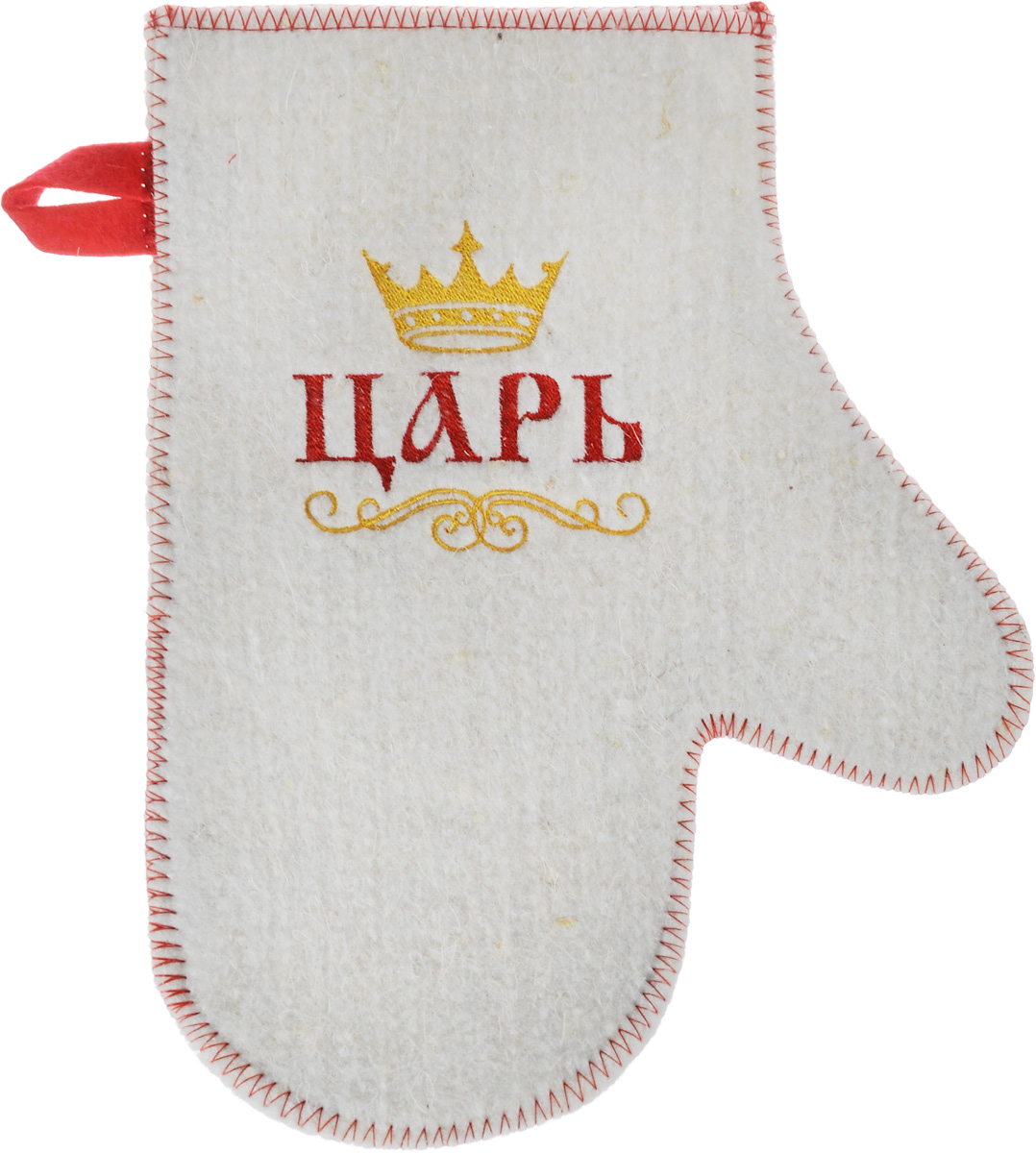 Рукавица для бани и сауны Главбаня ЦарьRSP-202S Рукавица для бани и сауны Главбаня ЦарьRSP-202SРукавица Главбаня Царь, изготовленная из войлока, - незаменимый банный атрибут. Изделие декорировано ярким рисунком и оснащено петелькой для подвешивания на крючок. Такая рукавица защищает руки от горячего пара, делает комфортным пребывание в парной. Также ею можно прекрасно промассировать тело.Размер рукавицы: 23 х 28 см.Материал: войлок (50% шерсть, 50% полиэфир).