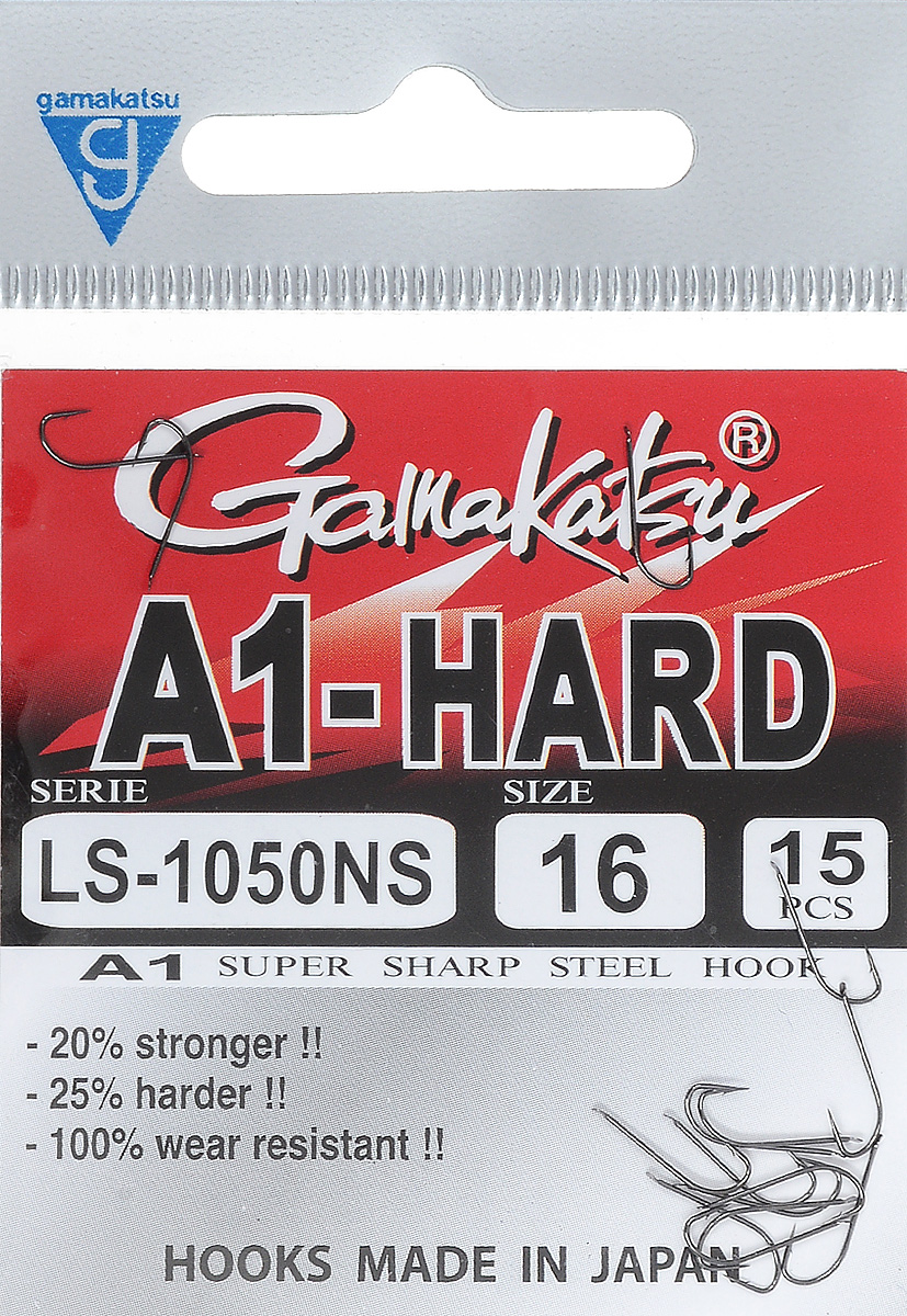 Крючок рыболовный Gamakatsu A1 LS-1050NS, размер 16, 15 шт14792500800 Крючок рыболовный Gamakatsu A1 LS-1050NS, размер 16, 15 шт14792500800Изделие изготовлено из высококачественной стали. Крючок долго остается острым. Жало крючка отогнуто в бок. Крючок достаточно универсален и может применяться в разных видах ловли. Подходит для растительных и животных насадок. Крючок прекрасно справляется с любой рыбой как на море, так и на спокойной воде. Размер: 16.Количество: 15 шт. Вид головки: лопатка.