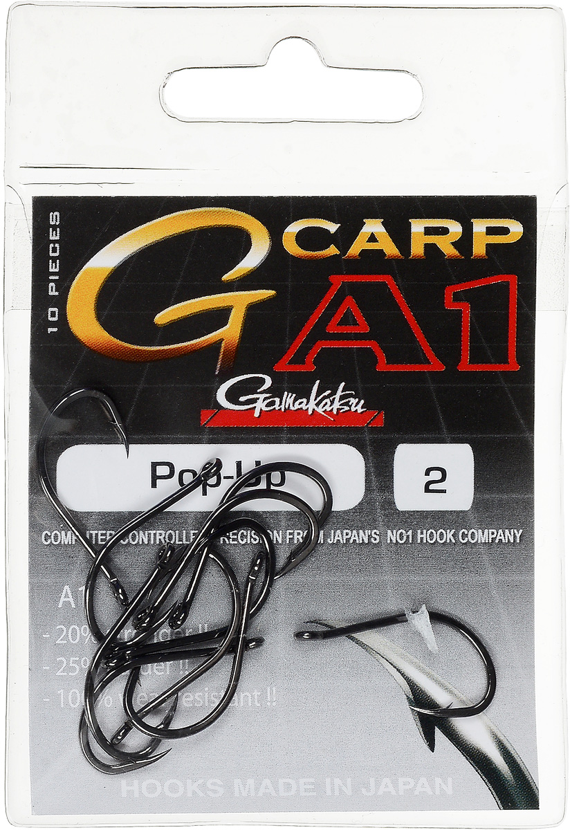 Крючок рыболовный Gamakatsu A1 G-Carp Pop-up, размер 2, 10 шт010-01199-23 Крючок рыболовный Gamakatsu A1 G-Carp Pop-up, размер 2, 10 шт010-01199-23Крючок Gamakatsu A1 G-Carp Pop-up подходит для ловли карпа. Изделие изготовлено из стали повышенной прочности. Крючки долго остаются острыми. Жесткий крючок будет держать более острые углы в течение длительного вываживания и не сломается. Подходит для растительных и животных насадок. Крючок прекрасно справляется с любой рыбой как на море, так и на спокойной воде. Размер: 2.Количество: 10 шт. Вид головки: кольцо.