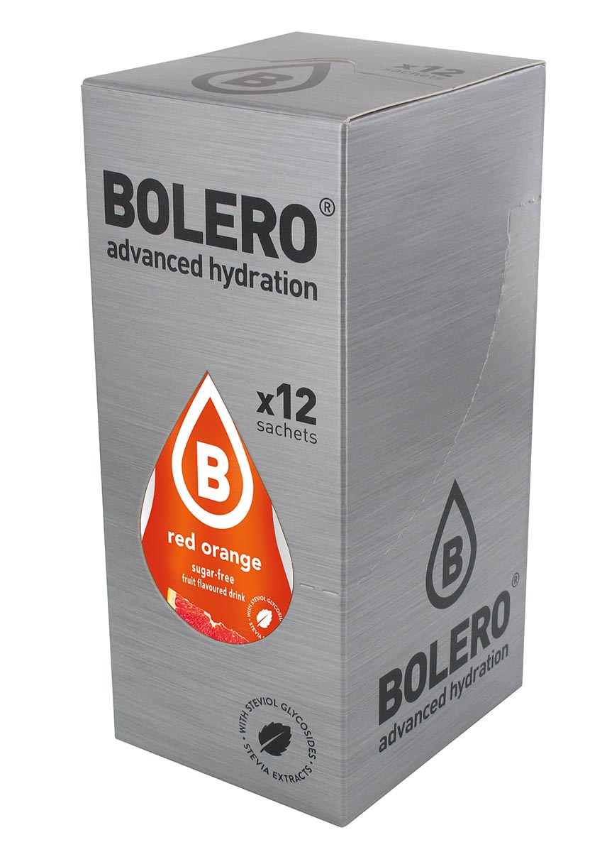Напиток быстрорастворимый Bolero Red Orange / Красный апельсин, 9 г х 12 штWRA523700 Напиток быстрорастворимый Bolero Red Orange / Красный апельсин, 9 г х 12 штWRA523700Что же такое Bolero Drinks?В первую очередь это - вкусовая добавка без сахара, без глютена, без жиров и углеводов.Bolero Drinks – это мгновенные напитки, которые не содержат сахар, не содержат лактозы, не содержат консервантов, не содержат глютен, не содержат искусственных вкусовых и цветообразующих добавок!!!!!!! Каждый пакетик Bolero Drinks на Стивии весит 9 г, и его достаточно, чтобы подготовить 1,5-2 литра сока, в зависимости от вашего желания. Эти маленькие пакетики очень удобно носить с собой, и подготовка натурального напитка проста - просто добавьте в 1,5-2 литра холодной воды и размешайте. Но Bolero Drinks – это не только напитки. Это великолепное дополнение к каше, творогу и другим субстанциям. Состав: Без добавления ГМО. Не содержит Глютен, без сахара. Кислоты: лимонная кислота, яблочная кислота, мальтодекстрин; ароматические и вкусовые вещества; L-аскорбиновая кислота. Натуральные ароматизаторы и подсластители: ацесульфам К, сукралоза,стевиогликозиды (экстракты стевии), регулятор кислотности: тринатрийцитрат. Разрыхлитель: трикальцийфосфат; Загустители: гуаровая камедь, гуммиарабик (аравийская камедь).