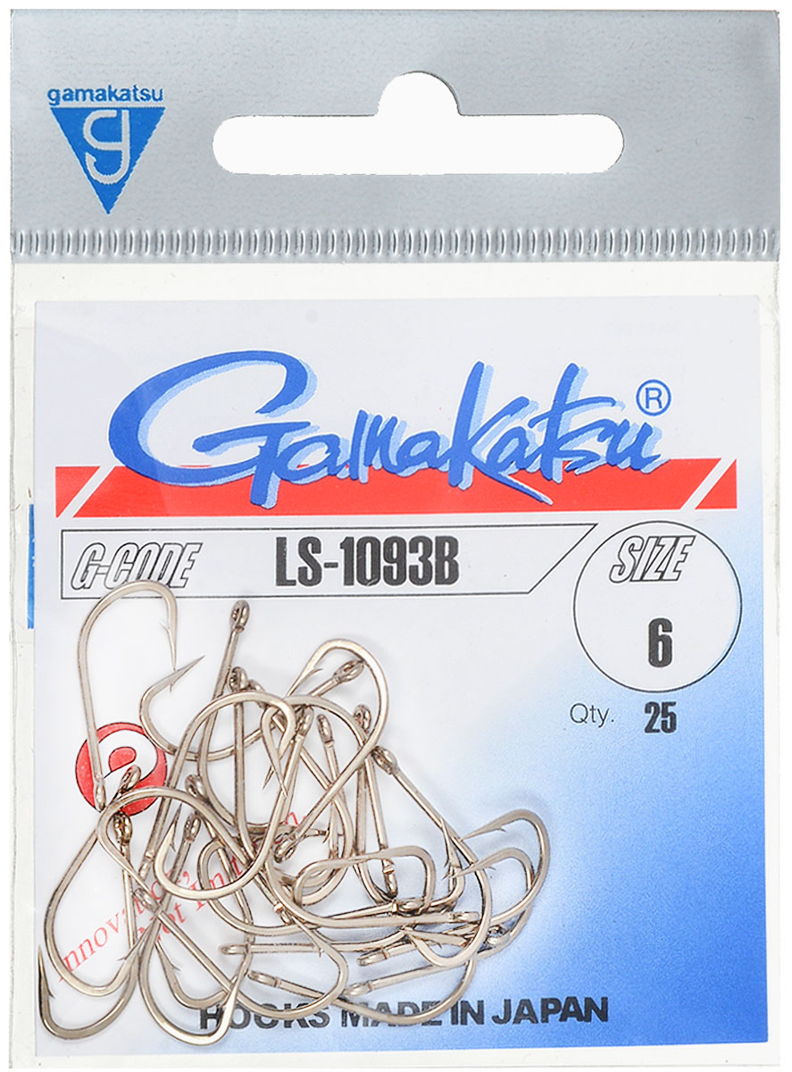 Крючок рыболовный Gamakatsu LS-1093B, размер 6, 25 шт606-01707 Крючок рыболовный Gamakatsu LS-1093B, размер 6, 25 шт606-01707Крючок Gamakatsu LS-1093B прекрасно подойдет для ловли крупной рыбы. Изделие изготовлено из высококачественной и прочной стали. Подходит для искусственных, растительных и животных насадок. Крючок идеально справляется с любой рыбой как на море, так и на спокойной воде. Размер: 6.Количество: 25 шт. Вид головки: кольцо.
