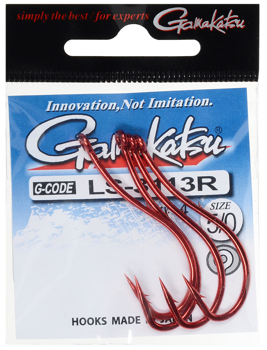 Крючок рыболовный Gamakatsu LS-3113R, №5/0, 4 шт14717700200 Крючок рыболовный Gamakatsu LS-3113R, №5/0, 4 шт14717700200Рыболовный крючок Gamakatsu LS-3113R изготовлен из стали. Крючок подходит как для растительных, так и для животных насадок. Содержит круглое ушко, жало с углублением и кованое цевье. Длинный загиб позволяет лучше удерживать приманку.Вид крепления - кольцо.Размер крючка: №5/0. Количество штук в упаковке: 4.