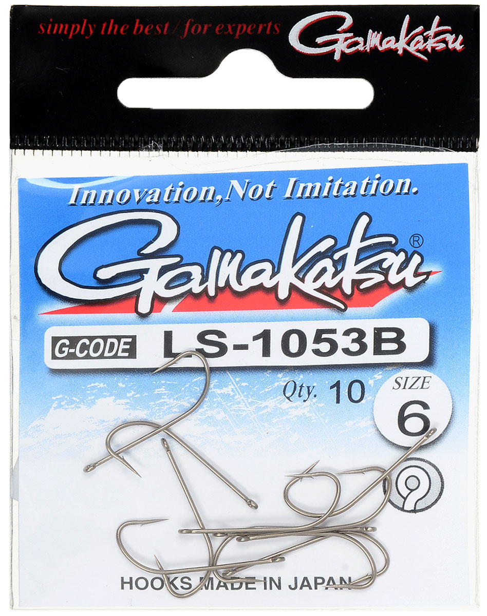 Крючок рыболовный Gamakatsu LS-1053B, размер 6, 10 шт14665301800 Крючок рыболовный Gamakatsu LS-1053B, размер 6, 10 шт14665301800Изделие изготовлено из высококачественной и прочной стали. Подходит для растительных и животных насадок. Крючок прекрасно справляется с любой рыбой как на море, так и на спокойной воде. Размер: 6.Количество: 10 шт. Вид головки: кольцо.