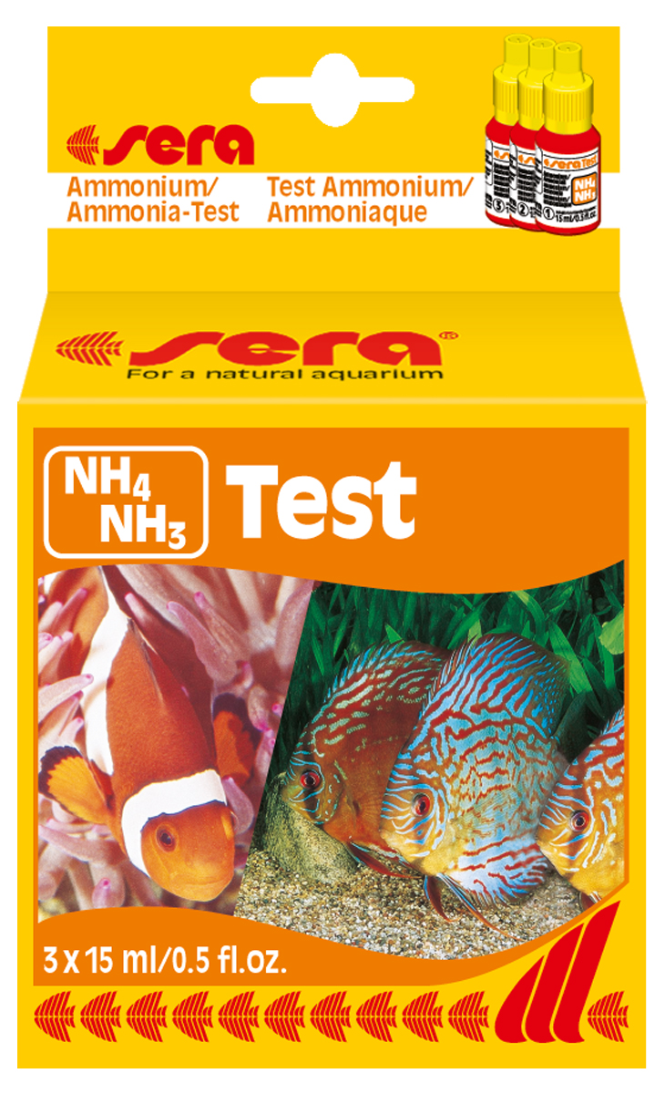 Тест для воды Sera NH4/NH3-Test, 15 мл. 3 шт21557 Тест для воды Sera NH4/NH3-Test, 15 мл. 3 шт21557Тест для воды Sera NH4/NH3-Test на аммоний/аммиак позволит определить общую концентрацию аммония и аммиака. Действительную концентрацию токсичного свободного аммиака легко вычислить, зная общую концентрацию и значение рН при помощи прилагаемой таблицы. Количества реагентов достаточно для проведения примерно 60 измерений.