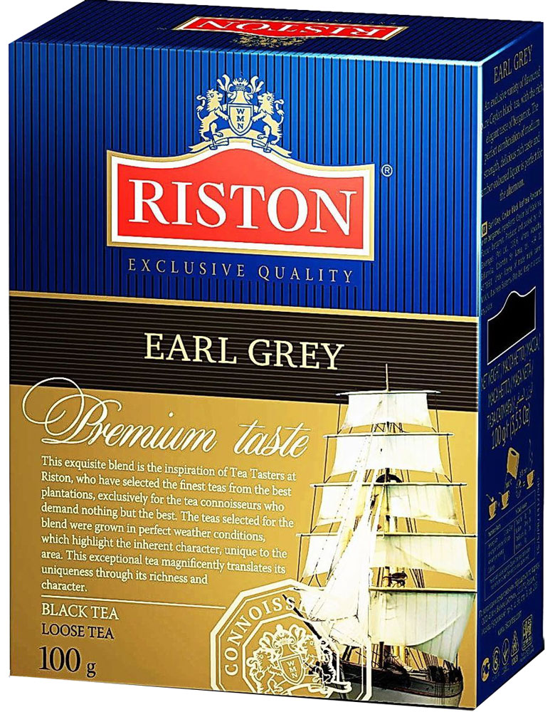 Riston Эрл грей черный листовой чай, 100 г0120710 Riston Эрл грей черный листовой чай, 100 г0120710Riston Эрл грей - эксклюзивный сорт цейлонского черного чая с богатым изысканным ароматом бергамота. Гармоничное сочетание средней крепости, восхитительного насыщенного вкуса и янтарного настоя идеально для послеобеденного времени. Стандарт FBOP.