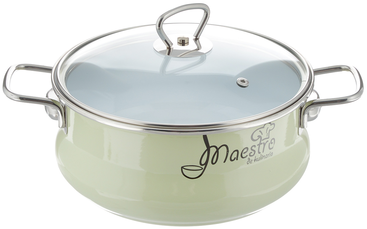 Кастрюля эмалированная Vitross Maestro с крышкой, 3,0 л. 8ST205S54 009312 Кастрюля эмалированная Vitross Maestro с крышкой, 3,0 л. 8ST205S54 009312Кастрюля Vitross Maestro изготовлена на стальной основе со стеклокерамическим покрытием - наиболее безопасный вид посуды. Стеклокерамика инертна и устойчива к пищевым кислотам, не вступает во взаимодействие с продуктами и не искажает их вкусовые качества. Прочный стальной корпус обеспечивает эффективную тепловую обработку пищевых продуктов, не деформируется с процессе эксплуатации. Посуда Vitross идеально подходит для тепловой обработки и хранения пищевых продуктов, приготовления холодных блюд и сервировки стола. Кастрюля оснащена двумя удобными ручками из нержавеющей стали. Крышка, выполненная из термостойкого стекла, позволит вам следить за процессом приготовления пищи. Крышка плотно прилегает к краю кастрюли, предотвращая проливание жидкости и сохраняя аромат блюд.Изделие подходит для всех типов плит, включая индукционные. Можно мыть в посудомоечной машине.Это идеальный подарок для современных хозяек, которые следят за своим здоровьем и здоровьем своей семьи. Эргономичный дизайн и функциональность позволят вам наслаждаться процессом приготовления любимых, полезных для здоровья блюд.Объем: 3,0 л. Внутренний диаметр: 21,5 см. Ширина с учетом ручек: 30 см. Высота с учетом крышки: 16,5 см. Высота стенки: 9,5 см. Толщина стенки: 1,5 мм. Толщина дна: 0,5 см.