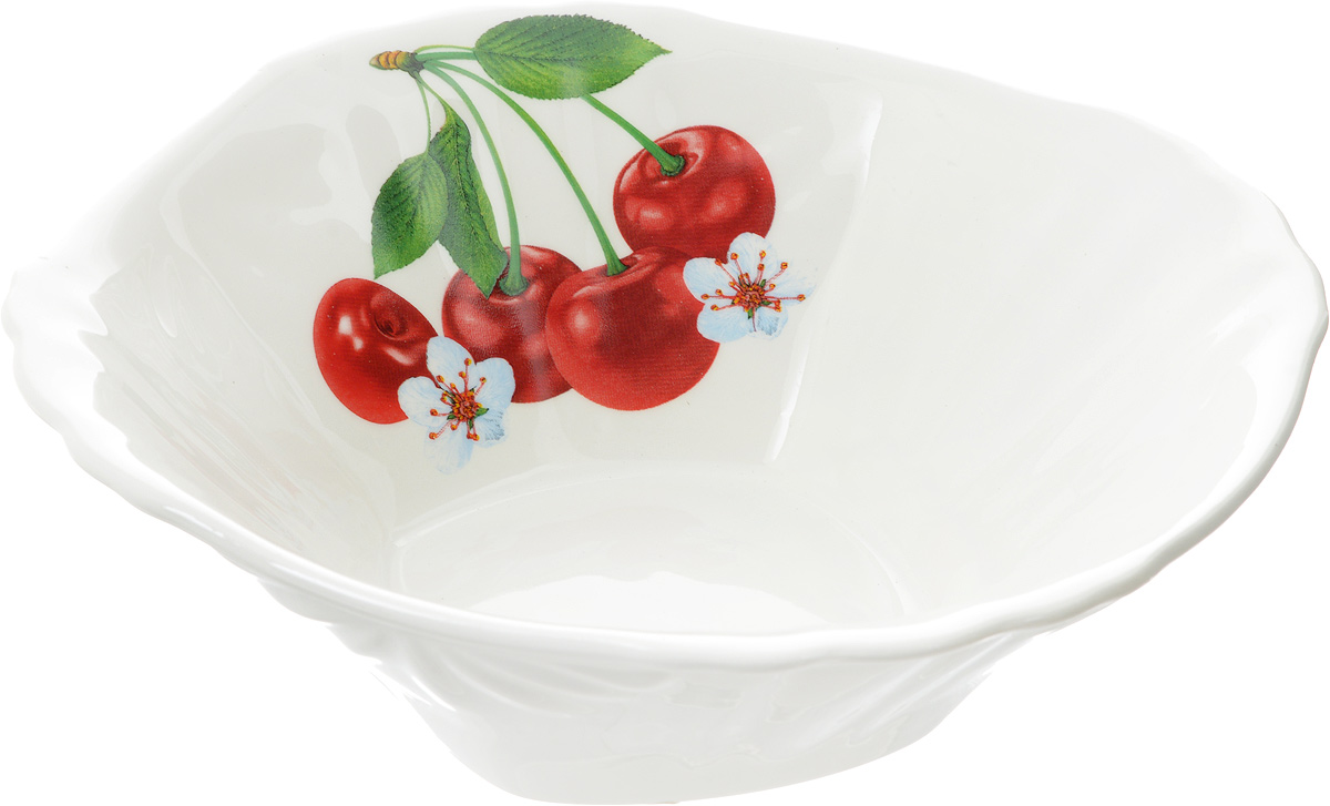 Миска Кубаньфарфор Вишенка, 19 х 19 см115510 Миска Кубаньфарфор Вишенка, 19 х 19 см115510Миска Кубаньфарфор Вишенка изготовлена из высококачественного фаянса. Она украшена ярким изображением. Такая миска сочетает в себе изысканный дизайн с максимальной функциональностью. Миска прекрасно впишется в интерьер вашей кухни и станет достойным подарком к любому празднику.Размер миски (по верхнему краю): 19 х 19 см.Размер основания миски: 8,5 х 8,5 см.Высота миски: 6,5 см.