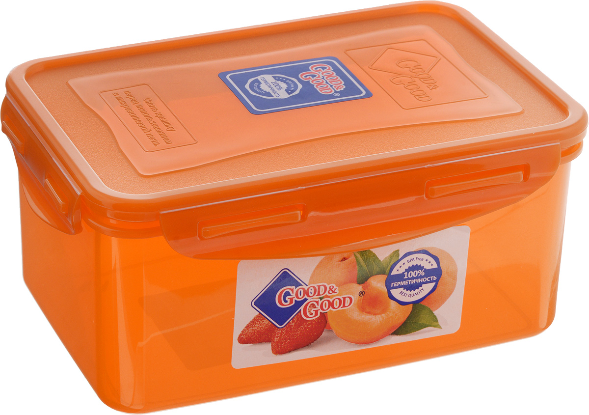 Контейнер для пищевых продуктов Good&Good, цвет: оранжевый, 1,5 лVT-1520(SR) Контейнер для пищевых продуктов Good&Good, цвет: оранжевый, 1,5 лVT-1520(SR)Контейнер Good&Good, изготовленный из высококачественного полипропилена, предназначен для хранения любых пищевых продуктов. Крышка с силиконовой вставкой герметично защелкивается специальным механизмом. Изделие устойчиво к воздействию масел и жиров, легко моется. Контейнер имеет возможность хранения продуктов глубокой заморозки, обладает высокой прочностью. Контейнер Good&Good удобен для ежедневного использования в быту.Можно мыть в посудомоечной машине и использовать в холодильнике и микроволновой печи.Размер контейнера (с учетом крышки): 13,5 х 20 х 9 см.