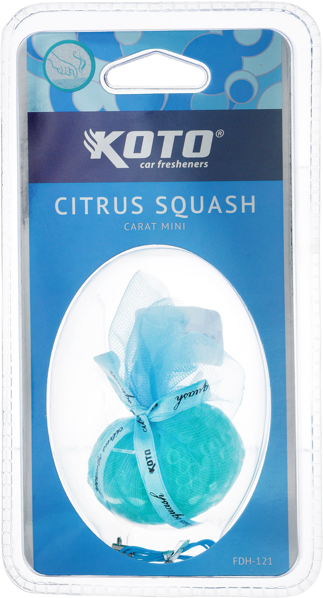 Ароматизатор автомобильный Koto Carat Mini. Citrus squash, гелевый, 20 гCA-3505 Ароматизатор автомобильный Koto Carat Mini. Citrus squash, гелевый, 20 гCA-3505Автомобильный ароматизатор Koto Carat Mini. Citrus squash эффективно устраняет неприятные запахи и придает легкий приятный аромат. Сочетание геля с парфюмами наилучшего качества обеспечивает устойчивый запах. Кроме того, ароматизатор обладает элегантным дизайном, поэтому гармонично дополнит ваш интерьер. Благодаря удобной конструкции, его можно разместить на дефлекторе, используя крепление, или подвесить за шнурок.
