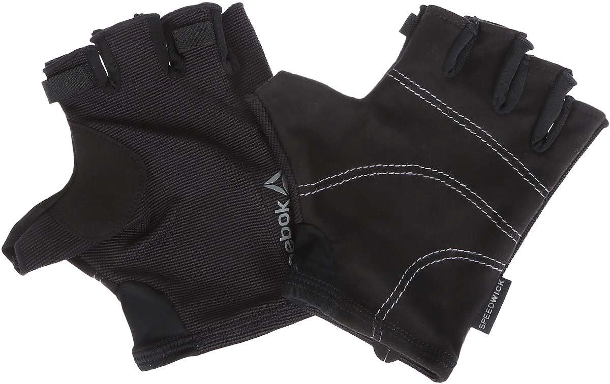 Перчатки для фитнеса Reebok Se U Workout Glove, цвет: черный. AJ6262. Размер L (22)0003954 Перчатки для фитнеса Reebok Se U Workout Glove, цвет: черный. AJ6262. Размер L (22)0003954Перчатки Reebok Se U Workout Glove выполнены из эластичного текстиля PlayDry, выводящего лишнюю влагу с поверхности кожи. Такие перчатки гарантируют надежное сцепление с поверхностью, предохраняют руки от натирания. Эластичные манжеты. Без пальцев. Светоотражающий фирменный логотип.
