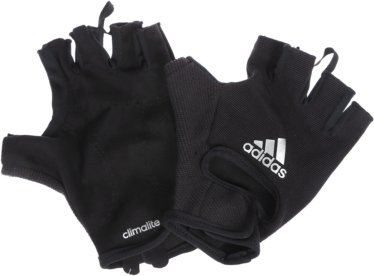 Перчатки для фитнеса adidas Clite Vers Glov, цвет: черный. S99622. Размер XL (24)S98659 Перчатки для фитнеса adidas Clite Vers Glov, цвет: черный. S99622. Размер XL (24)S98659Эластичные тренировочные перчатки Adidas Clite Vers Glov обеспечат вашим рукам дополнительную защиту во время хвата. Выполнены из высококачественного материала (92% полиэстер, 8% эластан - сетка) с технологией Сlimalite эффективно отводит излишки влаги, а специальная вставка в области большого пальца - поглощает. Мягкая замшевая часть на ладони. Удобный ремешок на липучке для плотной посадки на запястье. Функциональная петелька между пальцами служит для легкого снимания.