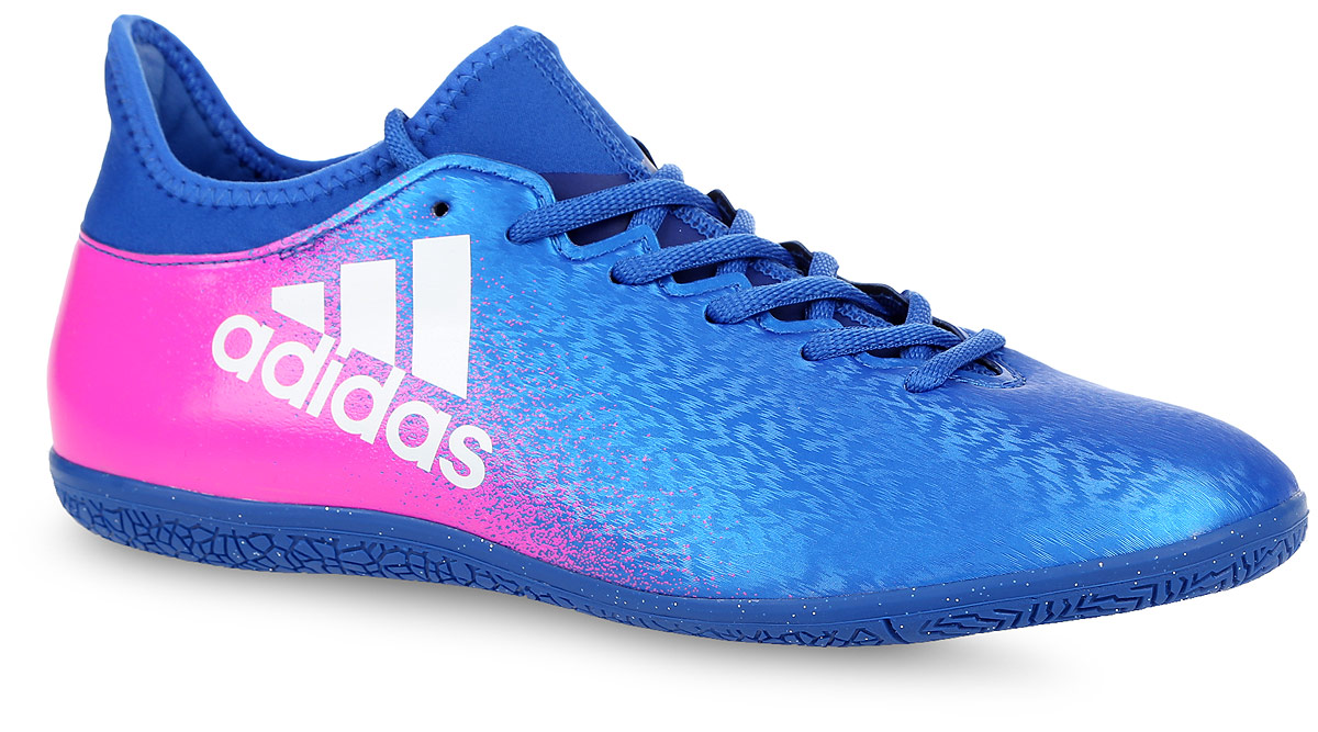 Бутсы для футзала мужские adidas X 16.3 In, цвет: синий. BB5678. Размер 10,5 (44)SUPEW.410.PS Бутсы для футзала мужские adidas X 16.3 In, цвет: синий. BB5678. Размер 10,5 (44)SUPEW.410.PSКроссовки Adidas X 16.3 In идеальны для мощной игры на полированных гладких поверхностях. Дышащий верх techfit, выполненный из искусственных материалов и текстиля, обеспечивает идеальную посадку без разнашивания и траты времени на шнуровку. Подошва Chaos для игры на максимальных скоростях и сцепления с гладкими полированными поверхностями.