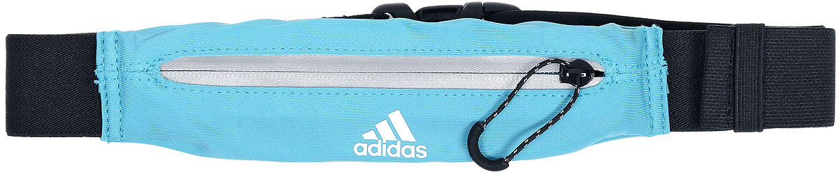 Сумка поясная для бега Adidas Running Belt, цвет: бирюзовый, черныйS96359 Сумка поясная для бега Adidas Running Belt, цвет: бирюзовый, черныйS96359Сумка Adidas Running Belt, выполненная из нейлона и эластана, оформлена символикой бренда. Сумка фиксируется на поясе с помощью эластичного ремешка с застежкой-фастекс. Изделие имеет одно отделение на застежке-молнии, в которое удобно положить ключи, деньги и другие мелочи. Изделие оснащено светоотражающими деталями.Такая поясная сумка для бега станет настоящей находкой, как для любителей, так и для профессиональных спортсменов, которые действительно серьезно подходят к экипировке.
