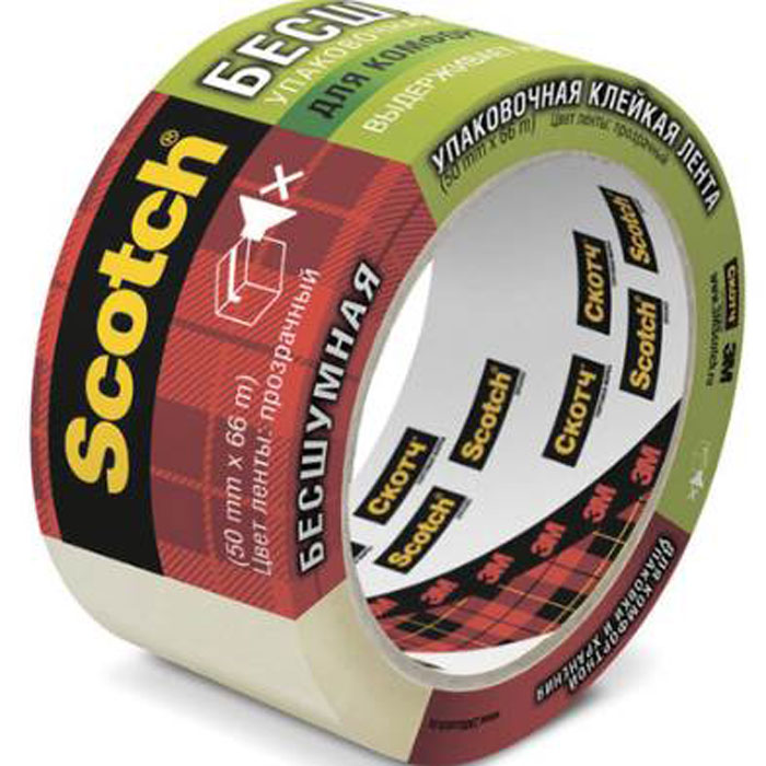 Клейкая лента Scotch, упаковочная, бесшумная, цвет: прозрачный0102016 Клейкая лента Scotch, упаковочная, бесшумная, цвет: прозрачный0102016Упаковочная лента Scotch - универсальный материал, надежно обеспечивающий целостность любых упаковок и сохранность предметов, помещенных в коробки, ящики и т.д.Благодаря особой технологии нанесения клеевого состава она разматывается практически бесшумно. Характеристики:Размер ленты: 5 см х 66 м.