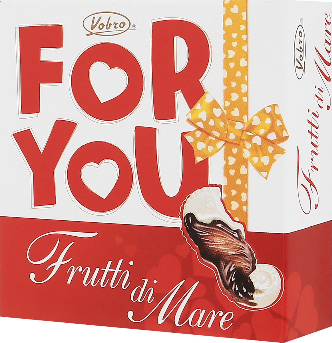 Vobro Frutti di Mare набор шоколадных конфет в виде морских ракушек, 45 г0120710 Vobro Frutti di Mare набор шоколадных конфет в виде морских ракушек, 45 г0120710Vobro Frutti di Mare - это пралине высокого качества, которые имеют форму даров моря. Каждая форма пралине скрывает иной вкус. Приверженцы Frutti di Mare есть во всем мире. Этот продукт является ведущим продуктом фирмы Vobro.Бонбоньерки Frutti di Mare - это превосходные пралине четырёх вкусов: какаового, орехового, молочного и вкуса тянучки. Вкус пралине на самом деле исключительный и неповторимый, также как и их фантазийная форма.Эти элитные пралине являются прекрасным подарком, преподносимым висключительных случаях. Они могут также помочь выразить благодарность близкому человеку. Оригинальная упаковка несомненно выделяет Frutti di Mare среди прочих доступных на рынке бонбоньерок, но их главным достоинством является, прежде всего, их превосходный вкус. Кто устоит перед расплывающимся во рту шоколадом, который внутри скрывает благородную начинку?