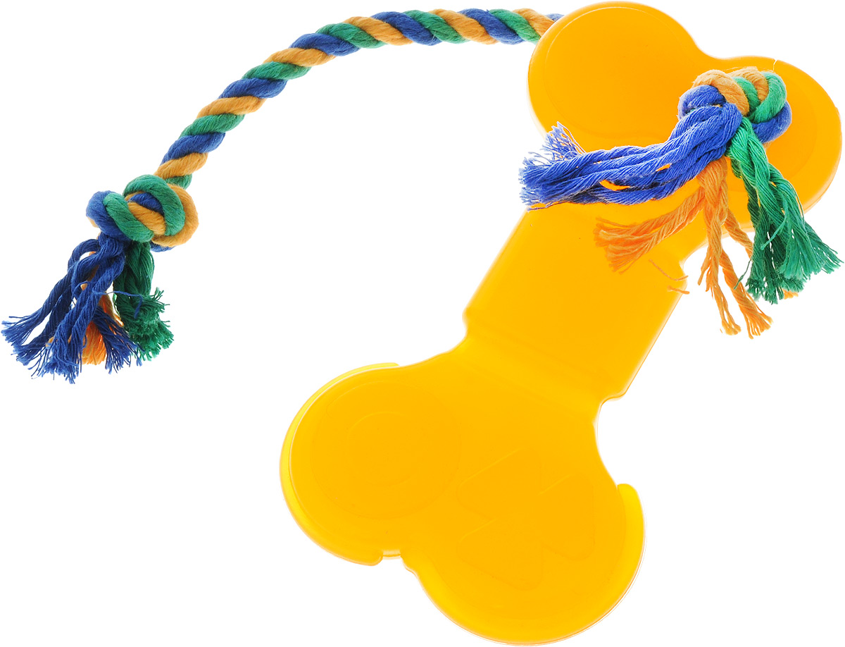 Игрушка для собак Doglike Кость большая, с канатом, длина 41 см0120710 Игрушка для собак Doglike Кость большая, с канатом, длина 41 см0120710Игрушка Doglike Кость большая служит для массажа десен и очистки зубов от налета и камня, а также снимает нервное напряжение. Игрушка представляет собой резиновую кость с текстильным канатом. Она прочная и может выдержать огромное количество часов игры. Это идеальная замена косточке.Если ваш пес портит мебель, излишне агрессивен, непослушен или страдает излишним весом то, скорее всего, корень всех бед кроется в недостаточной физической и эмоциональной нагрузке. Порадуйте своего питомца прекрасным и качественным подарком.Размер игрушки: 16,5 х 9 х 2 см. Длина игрушки (с учетом каната): 41 см.