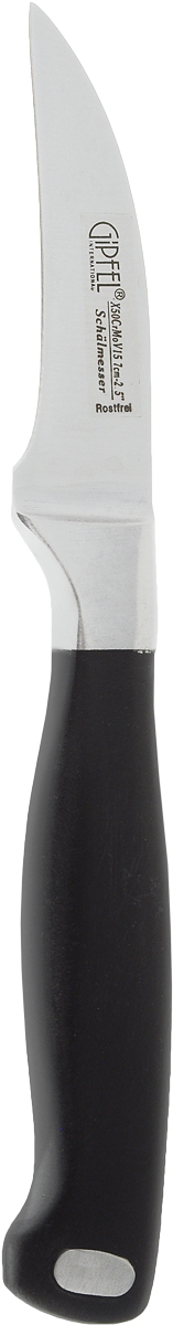 Нож для овощей Gipfel Professional Line, изогнутый, длина лезвия 7 см54 009312 Нож для овощей Gipfel Professional Line, изогнутый, длина лезвия 7 см54 009312Овощной нож Gipfel Professional Line выполнен из высокоуглеродистой легированной нержавеющей стали (с повышенным содержанием углерода). Ножи из высокоуглеродистой нержавеющей стали относятся к ножам более высокого класса. Эти ножи сочетают в себе все самые лучшие свойства углеродистой и нержавеющей стали. Высокое содержание углерода способствует долгому сохранению заточки, а нержавеющая сталь обеспечивает устойчивость к коррозии и пятнообразованию. Ножи из высокоуглеродистой стали имеют в составе сплава дополнительные элементы, например, молибден, ванадий. Их наличие способствует увеличению твердости, времени сохранения заточки и режущей способности. Пластиковая ручка способствует комфортному использованию ножа.Длина лезвия ножа: 7 см.Общая длина ножа: 17,5 см.