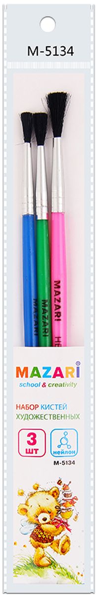 Mazari Набор кистей из нейлона №2, 3, 5 (3 шт)2010440 Mazari Набор кистей из нейлона №2, 3, 5 (3 шт)2010440Набор художественных кистей «Mazari» идеально подойдет для художественных и декоративно-оформительских работ. Щетина изготовлена из нейлона.Такие кисти прекрасно подойдут для масляных красок и акрила. В набор входят кисти № 2, 3, 5.
