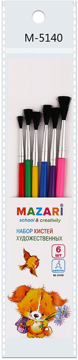 Mazari Набор кистей из нейлона №1, 2, 3, 4, 5, 6 (6 шт)FS-00103 Mazari Набор кистей из нейлона №1, 2, 3, 4, 5, 6 (6 шт)FS-00103Набор художественных кистей «Mazari» идеально подойдет для художественных и декоративно-оформительских работ. Щетина изготовлена из нейлона.Такие кисти прекрасно подойдут для масляных красок и акрила. В набор входят кисти № 1, 2, 3, 4, 5, 6.
