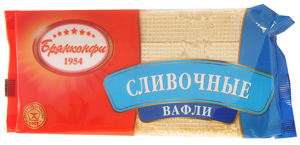 Брянконфи Сливочные вафли, 220 г0120710 Брянконфи Сливочные вафли, 220 г0120710Вафли Брянконфи Сливочные воплощают лучшие традиции вкуса и качества, которые знакомы и любимы покупателями уже давно. Легендарная классика, проверенная рынком и временем. Это лакомство порадует своим вкусом не только взрослых, желающих вспомнить детство, но и доставят огромное удовольствие детям. Вафли - сладкое и безумно вкусное чудо, которое может каждого привести в восторг и создать уютную атмосферу праздника.