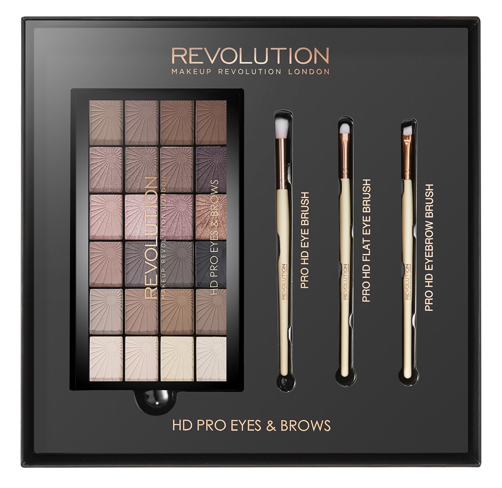 Makeup RevolutionНабор для макияжа HD Pro Eyes & Brows20223 Makeup RevolutionНабор для макияжа HD Pro Eyes & Brows20223Всё для выразительного взгляда - в наборе HD Pro Eyes&Brows! Палетка HD Pro Eyes&Brows - это 24 оттенка и сотни вариантов макияжа глаз - от глубоких Smokey Eyes до естественного нюда, а также оттенки, с помощью которых можно оформить брови. Плоская кисть для теней, круглая кисть для растушевки и скошенная кисть для бровей - этот набор точно не будет лежать без дела!