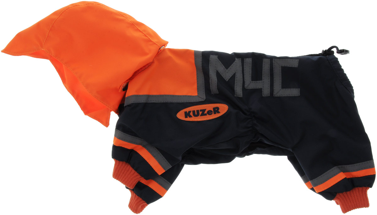 Комбинезон для собак Kuzer-Moda МЧС, для мальчика, двухслойный, цвет: черный, оранжевый. Размер XL0120710 Комбинезон для собак Kuzer-Moda МЧС, для мальчика, двухслойный, цвет: черный, оранжевый. Размер XL0120710Комбинезон Kuzer-Moda МЧС предназначен для собак мелких пород. Изделие отлично подойдет для прогулок в прохладную погоду.Комбинезон изготовлен из прочной ткани, которая сохранит тепло и обеспечит отличный воздухообмен. Комбинезон застегивается на кнопки, благодаря чему его легко надевать и снимать. Ворот, низ рукавов и брючин оснащены резинками, которые мягко обхватывают шею и лапки, не позволяя просачиваться холодному воздуху. На пояснице имеются затягивающиеся шнурки, которые также помогают сохранить тепло.Благодаря такому комбинезону простуда не грозит вашему питомцу, и он не даст любимцу продрогнуть на прогулке.Размер: XL.Обхват: груди: 50 см.Обхват шеи: 18 см.