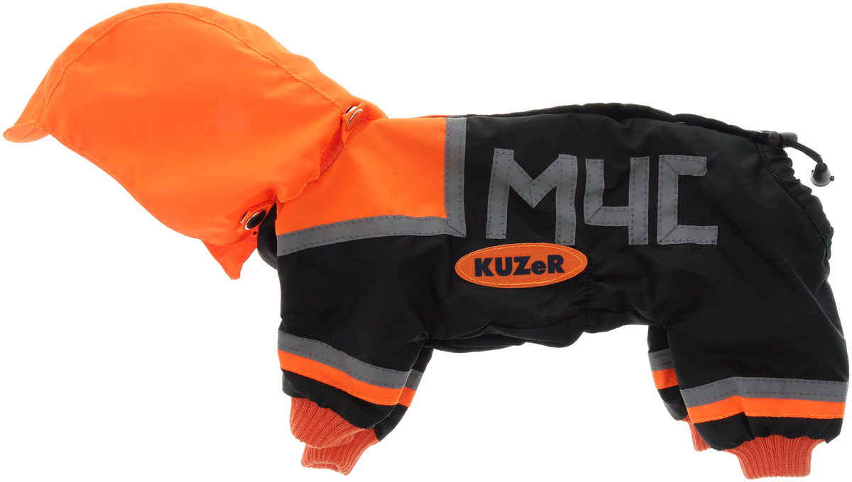 Комбинезон для собак Kuzer-Moda МЧС, для мальчика, двухслойный, цвет: черный, оранжевый. Размер 2152000536 Комбинезон для собак Kuzer-Moda МЧС, для мальчика, двухслойный, цвет: черный, оранжевый. Размер 2152000536Комбинезон Kuzer-Moda МЧС предназначен для собак мелких пород. Изделие отлично подойдет для прогулок в прохладную погоду.Комбинезон изготовлен из прочной ткани, которая сохранит тепло и обеспечит отличный воздухообмен. Комбинезон застегивается на кнопки, благодаря чему его легко надевать и снимать. Ворот, низ рукавов и брючин оснащены резинками, которые мягко обхватывают шею и лапки, не позволяя просачиваться холодному воздуху. На пояснице имеются затягивающиеся шнурки, которые также помогают сохранить тепло.Благодаря такому комбинезону простуда не грозит вашему питомцу, и он не даст любимцу продрогнуть на прогулке.Размер: 21.Обхват: груди: 32 см.Обхват шеи: 16 см.
