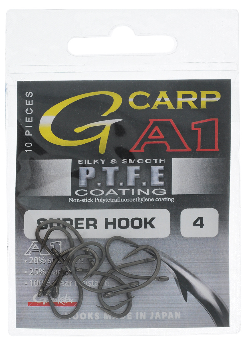 Крючок рыболовный Gamakatsu A1 G-Carp Super Hook Teflon PTFE T/C, размер 4, 10 шт14665500600 Крючок рыболовный Gamakatsu A1 G-Carp Super Hook Teflon PTFE T/C, размер 4, 10 шт14665500600Крючок Gamakatsu A1 G-Carp Super Hook Teflon PTFE T/C подходит для ловли карпа. Изделие изготовлено из стали повышенной прочности. Содержит жало с углублением, кованое цевье, круглое ушко. Не имеет бокового отгиба, без подгиба внутрь. Крючок долго остается острым и легко впивается даже в твердую кость. Крючок не имеет бокового отгиба. Применяется в составе волосяных оснасток с тонущими насадками, а также с насадками типа снеговик. Подходит для растительных и животных насадок. Крючок прекрасно справляется на участках дна с наличием донного мусора. Размер: 4.Количество: 10 шт. Вид крепления: ушко.