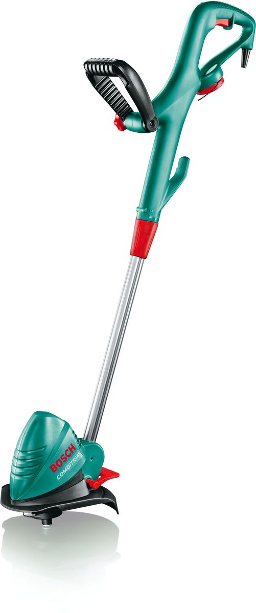 Триммер садовый Bosch Art 26 Combitrim. 0600878C00F0150739RA Триммер садовый Bosch Art 26 Combitrim. 0600878C00F0150739RAВысокопроизводительный триммер со сменной режущей системой справится с дикорастущей травой так же легко, как и с газонной. ART 26 Combitrim оснащен поворачивающейся на 90° режущей головкой для легкой стрижки и обработки краев газона. Телескопическая штанга с регулировкой длины обеспечивает удобное рабочее положение. Шпулька заменяется очень просто – без использования дополнительных инструментов.Комплект поставки: автоматическая шпулька «Pro-Tap» с леской 1,6 мм (длина 8 м), высокопрочная леска 2,4 мм толщиной (длина 26 см) – 6 шт.Мощный двигатель 450 Вт для максимальной производительностиУниверсальность: Две шпульки, одна для стрижки обычной (газонной) травы, другая (с высокопрочной леской) — для дикорастущейУдобство в использовании: Лёгкая стрижка и обработка краёв газона с помощью поворачивающейся на 90° режущей головки и телескопической штанги (80–115 см) для удобства управленияРегулируемый угол наклона штанги для облегчения работы под кустами и скамейкамиДополнительный держатель для второй шпульки на рукоятке