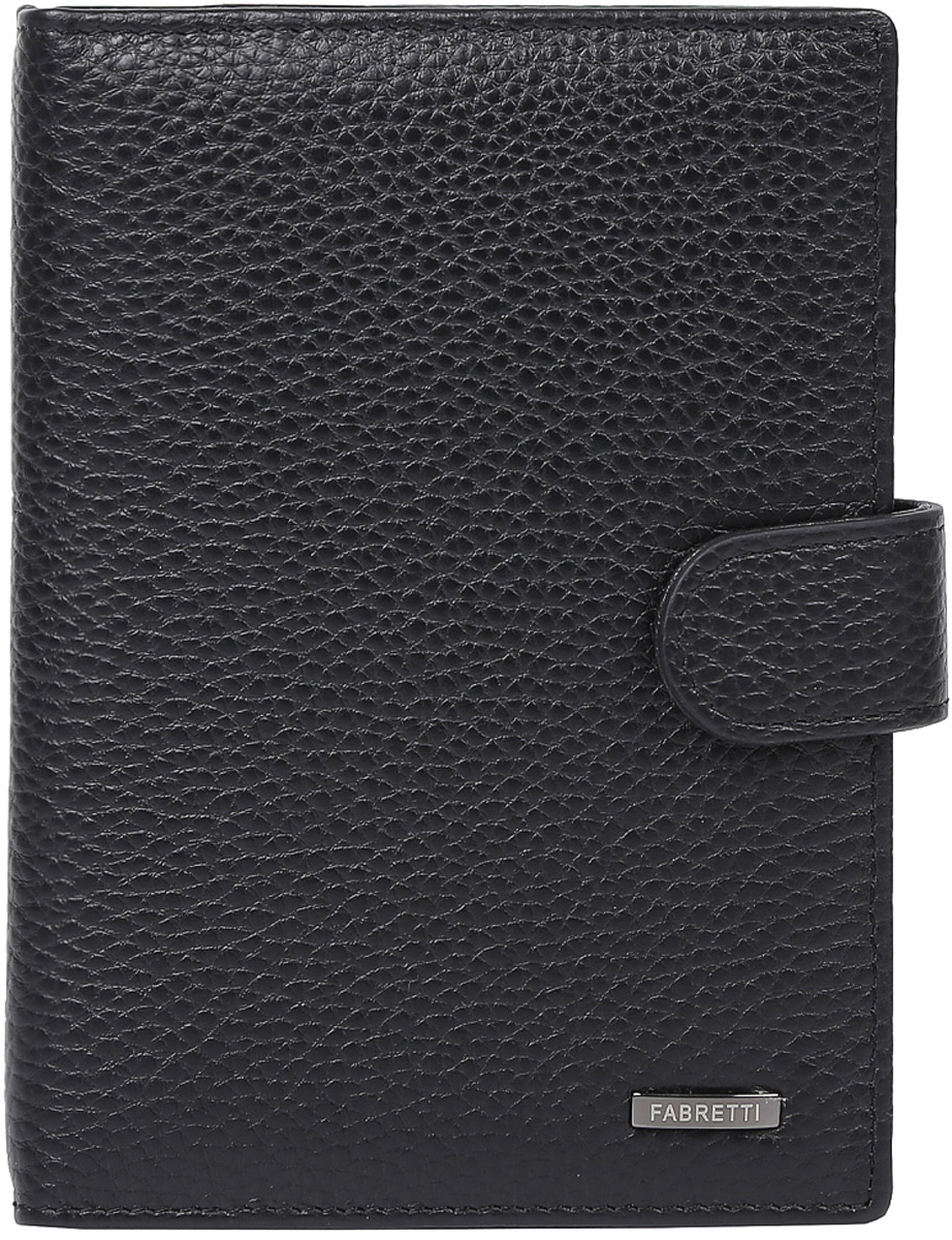 Обложка для документов мужская Fabretti, цвет: черный. 53003/1-black3430329 Обложка для документов мужская Fabretti, цвет: черный. 53003/1-black3430329Мужская обложка для документов Fabretti выполнена из натуральной кожи.Изделие раскладывается пополам и закрывается на хлястик с кнопкой. Обложка содержит съемный блок из шести прозрачных файлов из мягкого пластика, один из которых формата А5, два боковых прозрачных кармана и отделение для паспорта с тремя боковыми карманами и пятью кармашками для пластиковых карт, один из которых с прозрачным окошком.