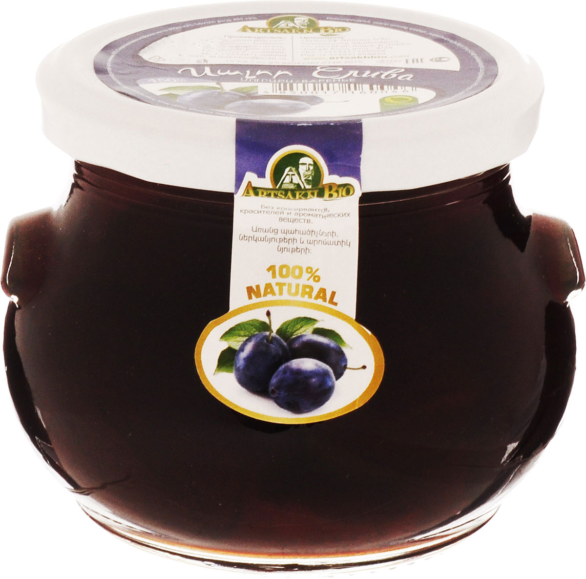 Artsakh Bio варенье из сливы, 450 г0120710 Artsakh Bio варенье из сливы, 450 г0120710Варенье из сливы Artsakh Bio обладает нежным слабительным действием, рекомендуются при запорах и атонии кишечника. Слива способствует выведению холестерина из организма. Сливы рекомендуются при заболеваниях почек и гипертонической болезни.Слива легко переваривается. Плоды сливы способствуют образованию крови, расслабляют нижний пищеварительный тракт и прочищают желудок. Сливы очень эффективны при лечении заболеваний, вызванных избытком желчи или слишком высоким внутренним жаром. Сливы укрепляют печень и очищают кровь, изгоняя из тела токсины.