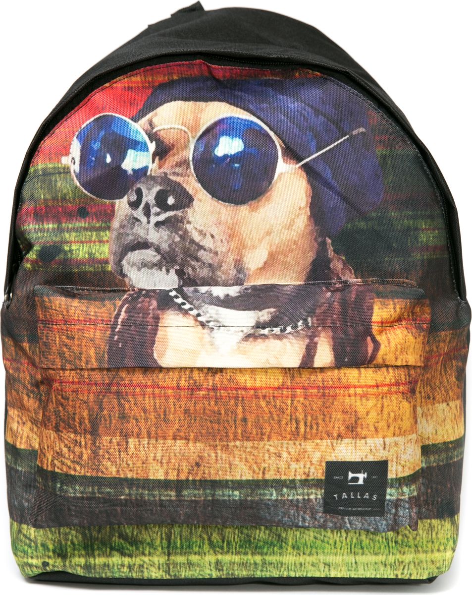 Рюкзак женский Mitya Veselkov Собака в очках, цвет: черный. BACKPACK-DOGS76245 Рюкзак женский Mitya Veselkov Собака в очках, цвет: черный. BACKPACK-DOGS76245Стильный и удобный рюкзак Mitya Veselkov Собака в очках декорирован ярким принтом с изображением собаки. Рюкзак сделан из текстиля. Изделие имеет одно основное вместительное отделение, которое закрывается на молнию. Внутри есть еще одно отделение для мелочей. Изделие оснащено двумя текстильными лямками, которые регулируются по длине, и удобной ручкой для переноски. Снаружи, на передней стенке расположен накладной карман на молнии.Такой рюкзак эффектно дополнит ваш образ, поднимет настроение окружающим и станет незаменимым в повседневной жизни или в путешествии.