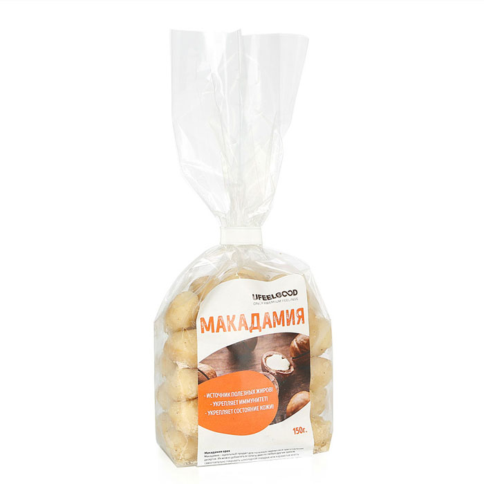 UFEELGOOD Макадамия орех, 150 г0120710 UFEELGOOD Макадамия орех, 150 г0120710Орехи макадамия являются настоящей кладезью витаминов с питательными веществами, включая кальций с жирными кислотами, протеинами, клетчаткой, эфирными маслами, минералами и глюкозой. Важно отметить, что макадамия является ценнейшим источником железа растительного происхождения, поэтому данный орех жизненно необходим людям, которые страдают таким заболеванием, как анемия.