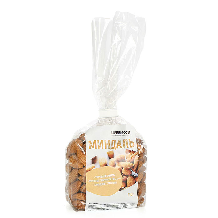 UFEELGOOD Миндаль орех, 150 г0120710 UFEELGOOD Миндаль орех, 150 г0120710Миндальный орех имеет изысканный вкус, он считается символом здоровья, красоты и долголетия.