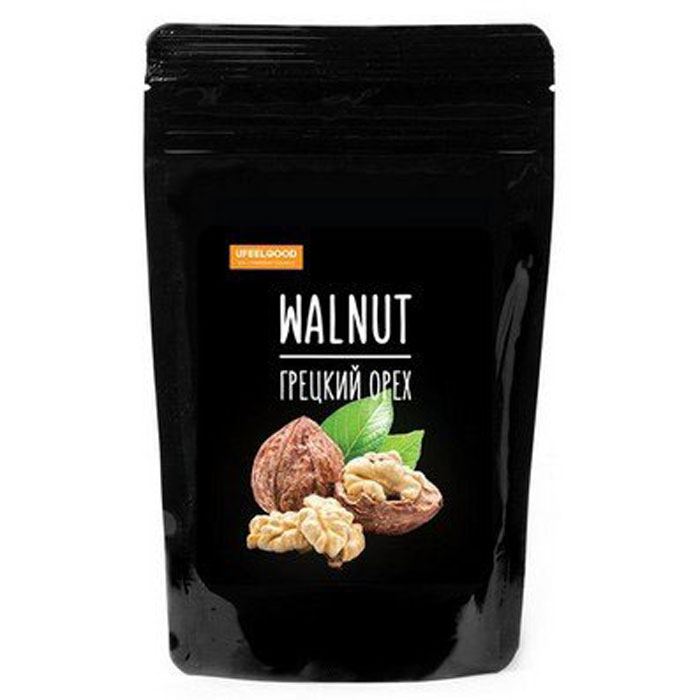 UFEELGOOD Walnut грецкий орех, 90 г0120710 UFEELGOOD Walnut грецкий орех, 90 г0120710Употребление орехов способствует нормализации желудочной секреции, независимо пониженная она или, наоборот, повышенная. С помощью орехов можно предупредить и даже излечить атеросклероз. Плоды грецкого ореха способны снять сильное нервное напряжение, для чего необходимо, по совету восточных лекарей, съедать по несколько ядер грецкого ореха в день (калоризатор). Грецкие орехи полезны при железодефицитной анемии, так как в их ядрах содержатся: железо, медь, кобальт, цинк. Грецкие орехи можно рекомендовать при сахарном диабете, поскольку в их составе присутствуют марганец, цинк, обладающие сахароснижающим действием и, кроме того, орехи бедны углеводами и богаты различными веществами, способными задерживать ожирение печени.