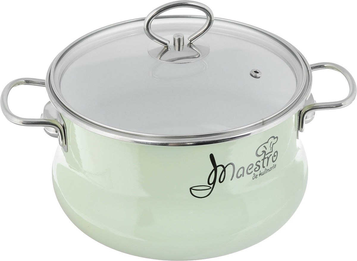 Кастрюля Vitross Maestro с крышкой, цвет: салатовый, 4 л54 009312 Кастрюля Vitross Maestro с крышкой, цвет: салатовый, 4 л54 009312Кастрюля Vitross Maestro выполнена из высококачественной стали с эмалированным покрытием. Стеклоэмаль инертна и устойчива к пищевым кислотам, не вступает во взаимодействие с продуктами и не искажает их вкусовые качества. Эмалевое покрытие, являясь стекольной массой, не вызывает аллергию и надежно защищает пищу от контакта с металлом. Кроме того, такое покрытие долговечно, оно устойчиво к механическому воздействию, не царапается и не сходит, а стальная основа практически не подвержена механической деформации, благодаря чему срок эксплуатации увеличивается. Кастрюля оснащена крышкой, а также удобными ручками. Подходит для всех типов плит, включая индукционные. Можно мыть в посудомоечной машине. Ширина кастрюли (с учетом ручек): 30 см.Внутренний диаметр кастрюли: 20 см.Высота (без учета крышки): 13 см.Диаметр основания: 18 см.