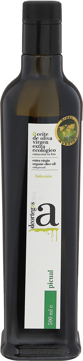 Deortegas Пикуаль масло оливковое Extra Virgin, 500 мл0120710 Deortegas Пикуаль масло оливковое Extra Virgin, 500 мл0120710Деортегас Пикуаль - нерафинированное оливковое масло первого холодного отжима с кислотностью 0,1%, которая является лечебной по испанским законам. Экологический фермерский продукт из оливок сорта Пикуаль раннего сбора урожая. Диетический продукт!Масло золотисто-зеленого цвета, имеет насыщенный аромат целого букета фруктов с нотками свежей травы, зеленого миндаля и зеленых помидоров. Отменный, деликатный фруктовый вкус с небольшой горечью и пикантностью. Производится на семейной ферме Almazara Deortegas в регионе Мурсия в Испании, где оливковые рощи культивируют на высоте 600-800 метров над уровнем моря. Семейная пара - Рафа и Марсело уже более 15 лет занимаются выращиваем ЭКО и БИО продуктов.